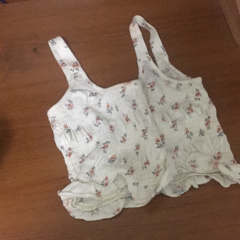 American eagle floral crop tank